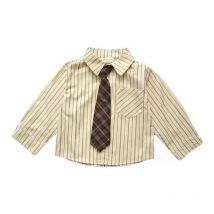 1-6Y Korean Children's Long Sleeved Shirt Preppy Style Spring and Autumn Period Boys and Girls Fashion Tie Striped Casual Shirt