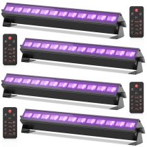 U'King 4PCS UV 12 LED Wall Wash Light Luce nera Telecomando DMX512 Effetto luce scenica per DJ Disco Party Matrimonio Natale