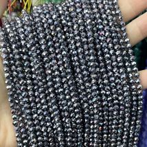 2 3 4 MM Facettierte Natürliche Terahertz Stein Perlen Kleine Taille Spacer Perlen Für Schmuck Machen Diy Armband Ohrringe zubehör