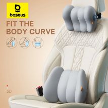 Baseus-almohada de cintura para reposacabezas de coche, soporte de asiento de espuma viscoelástica 3D para el hogar, oficina, descanso del cuello, cojín Lumbar trasero transpirable para coche