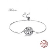 Men Women Family Tree Bracelet 925 Sterling Silver Life Tree Crystal 925 silver Bracelets Man Jewelry 2018 Drop Shipping KLTB045