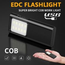 Latarka EDC Brelok do kluczy Super jasna z klipsem na długopis Mini latarka LED, port ładowania USB Awaryjna lampa kempingowa