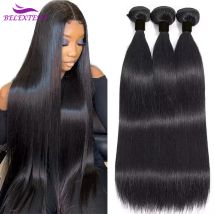 Fasci lisci Capelli peruviani Fasci di capelli umani lisci per donne nere 28 30 Fasci di 32 pollici Estensione dei capelli umani