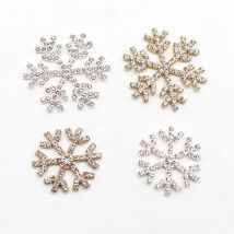 10 pieces 25/33MM alloy snowflake rhinestone button metal crystal jewelry/DIY Christmas, family party decoration accessories