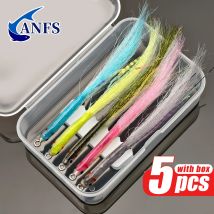 ANFS 5pcs Ultimate Saltwater Freshwater Flies Surf Candy, Saltwater Flies for Trout Pike