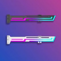 Staffa GPU per scheda grafica a 3 pin con striscia ARGB integrata da 5 V, lunghezza e altezza regolabili, supporto stabile e anti-deformazione