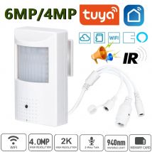 Tuya 6MP Mini Kamera WiFi IP 4MP z Czujnikiem PIR, Wewnętrzna, Onvif, Wbudowane Audio, Gniazdo Kart TF, IPC Vision, 48 diod IR 940nm, Inteligentne Bezpieczeństwo