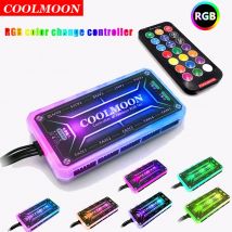 COOLMOON ARGB Controller 12V 5A 6Pin ARGB ventola di raffreddamento Smart Remote Control PC Computer Case Chassis di raffreddamento ventola silenziosa Hub