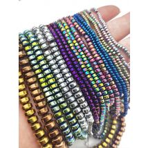 10 Colour 3/4/6/8MM Flat Cylinder Natural Hematite Stone Round Spacer Loose Beads For Jewelry Making DIY Bracelet Accessorise