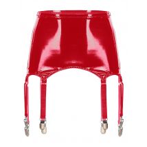 Womens Shiny Patent Leather Garters with Four Metal Clips Lingerie Sexy Pole Dance Nightclub Club Stage Performance Costume