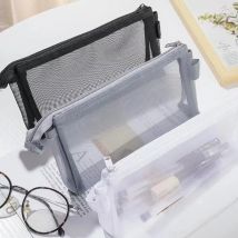 Einfache Ästhetische Stift Tasche Organizer Mesh Bleistift Fall Transparent Stifte Beutel Büro Schule Liefert Für Student Stationäre