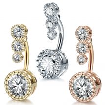Bauchnabelring Edelstahl Kristall Nabelpiercing Ohrringe Piercing Nombril Außengewinde Sexy Körperschmuck Ombligo