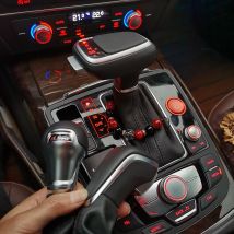 Für Audi A3 8V A6 C7 C6 A7 Q3 S5 RSQ3 Leder mit LED-Leuchten Autozubehör Schalthebel Schaltknauf Getriebe Griff Shifter