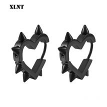 Übertriebene Spike-Nieten-Herz-Ohrstecker für Damen und Herren, 3 Farben, Edelstahl, Ohrschnalle, Piercing, Goth-Schmuck, Geschenke, aretes