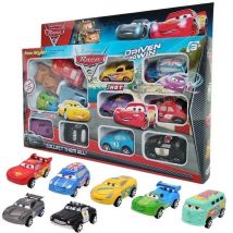 12 pz/set Disney Pixar Auto Saetta Mcqueen Jackson Storm Mater Modello In Pvc Back-Force Auto Giocattolo Per I Bambini Regalo Di Compleanno Set