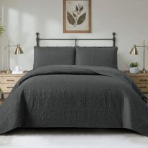 Luxus einfarbige geste ppte Tages decke 3 stücke Set Bettlaken und Kissen bezug King Queen Size Bettdecke geprägte Bettdecke