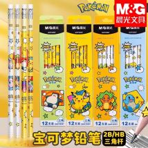M&G Pokemon Triangolo co-branded Matita in legno Matite HB di sicurezza per studenti, matite con gomma, cancelleria per studenti