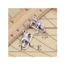 10pcs Charms Hockey Player Sporter 25x16mm Antique Bronze Silver Color Pendants Making DIY Handmade Tibetan Finding Jewelry