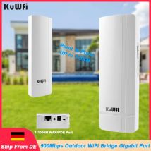 KuWFi 900Mbps Ponte Esterno Router WiFi 5GHz Antenna 14dBi Integrata Porta Gigabit Estensore di Segnale WiFi Punto a Punto Fino a 3KM