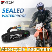 AD Tachimetro universale per moto Misuratore di velocità digitale Contagiri a LED Cruscotto Misuratore da pannello Display LCD Staffa a Y