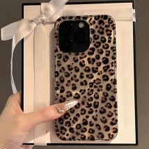 Luxuriöse, stilvolle Handyhülle mit Leopardenmuster für iPhone 17 16 15 14 Pro Max 13 12 11 XS X XR 7 8 Plus 16E 17Air stoßfeste Softcover