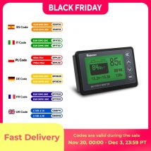 Monitor batteria Renogy da 500 A con shunt, allarme programmabile ad alta e bassa tensione, portata 10 V-120 V fino a 500 A, cavo schermato da 20 piedi