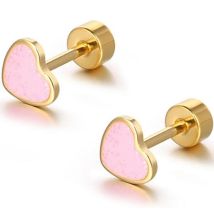 Orecchini con cuore d'amore in titanio per donne e ragazze placcate in oro 14k ipoallergeniche carino cartilagine trago vite posteriore orecchio post sensibile