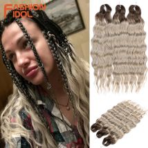 300g Anna Water Wave Hair Synthetic Deep Wave Braiding Hair Extensions 24 Inch Braid Hair Ombre Blonde Twist Crochet Curly Hair