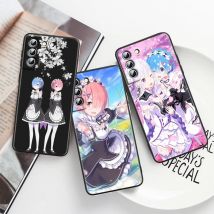 Cartoon ReZERO Mädchen Für Samsung S24 S23 S22 S21 S20 S10e S10 S9 S8 Ultra Plus FE Lite 5G 4G Schwarz Weiche Telefon Fall