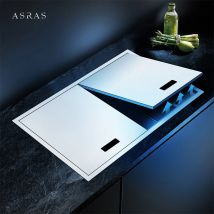 ASRAS Neue küche Waschbecken Doppel Abdeckung versteckte Einzigen Großen Größe 304 Edelstahl 4mm Dicke Handgemachte Gebürstet küche Waschbecken