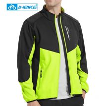INBIKE Winter Fleece Cycling Soft Shell for Men Waterproof Thermal Road Bike Jackets Coat for Riding MTB Cycling Clothing Man