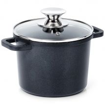 Granit topf mit Glas deckel hoch grande 2 l