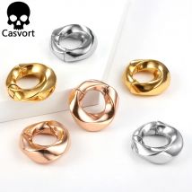 Casvort 10 Stück Großhandel Edelstahl magnetische Vortex Ohrgewichte Kleiderbügel Ohrstöpsel Mode