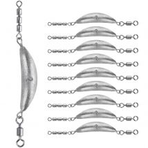 10/15 Stück Trolling-Blei-Sinker mit Wirbeln, 14 g, 28 g, 42 g, 56 g, Bananenform, Gewichtssinker, Süßwasser-Meeresangeln, Gewichte