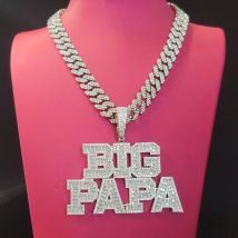 Benutzerdefinierte Baguettecz Brief Anhänger Iced Out Kette Mode Zwei Reihen Name Halskette Solide Zurück Universität Schrift Hip Hop Schmuck Geschenke