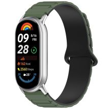 Magnetisches Band für Xiaomi Smart Band 9/10/ Mi Band 8 NFC-Armband, Uhrenarmband, Sportzubehör für Männer und Frauen, Grün
