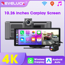 10.26'' Auto-DVR 4K Dash Cam Drahtlos Carplay Android Auto Doppellinsen-Videorekorder Automobilmonitor Rückfahrkamera Armaturenbrett