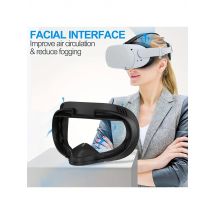 PU Leather Replacement Widen 3D Shaped Facial Interface Bracket Accessories For Oculus Quest 2 Breathable Sweat Guard Face Pad