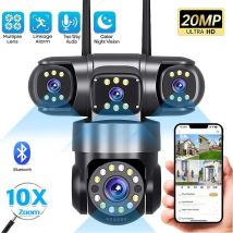 Telecamera IP WIFI 10K 20MP esterna 4 obiettivi 4 schermi Zoom 16X CCTV Telecamere di videosorveglianza wireless 6K 12MP Protezione di sicurezza