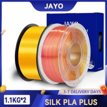JAYO 3D SILK PLA+ Printer Filament 1.75mm+/-0.02mm  2Rolls SILK 3D Printer Filament Neatly Wound & No bubbles PLA for 3D Printer
