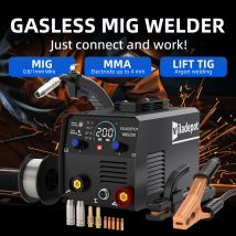 Saldatrice semiautomatica Viladepot 3 in 1 senza gas MIG/MMA/Lift TIG MIG200 con filo animato flusso senza gas