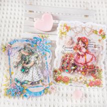 10 Stück Paket süße Mädchen Material Aufkleber Erdbeere Schatz Charakter Aufkleber dekorative Scrapbook Cut liefert 138 * 90 mm