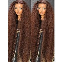 Parrucche anteriori in pizzo marrone cioccolato 13x6 Hd Parrucca frontale in pizzo per capelli umani 13x4 Parrucca colorata a onda profonda per le donne 250 Densità Pre pizzicata