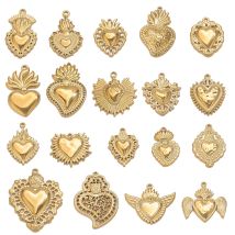 5 stücke Edelstahl Retro Gold Herz Charms Für Schmuck Machen Halskette Anschlüsse Strahlung Liebe Anhänger Schmuck Carfts Teile