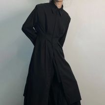 Herren Y2k Dark Gothic Stil Lange Windjacke Herbst Mode Streetwear Persönlichkeit Allgleiches Langarm Tops Herren Kleidung 2024
