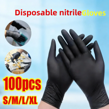 Schwarze Nitril-PVC-Einweghandschuhe für Hausarbeit, Geschirrspülen, Auto, Industrie, Gartenarbeit, Haustierpflege, Backen, Kochen, Reinigungswerkzeug