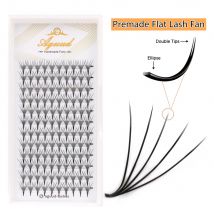 AGUUD Dark Black Pre Made Ellipse Flat Lashes Fans 3D 4D 5D 6D Premade False Eyelashes Extension 0.15 Flat Lash Soft Split Tips