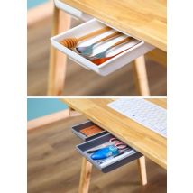 Desk Organizer Drawer Hidden Self-Adhesive Plastic Office Desk Storage Box Accessories Pencil Stationery Sundries Storage Case