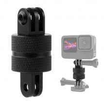 360-Grad-Drehungskamerahalterung aus Aluminium, Metallhalterungsadapter kompatibel mit GoPro Hero 13/12/11/10/9/8/7/(2018) Schwarz, DJI