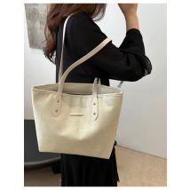 2025 Cross-Border Embossed Stripe Trapezoidal Metal Lettering Versatile Sailing Resort Top Handle Personalised Genuine Handbag